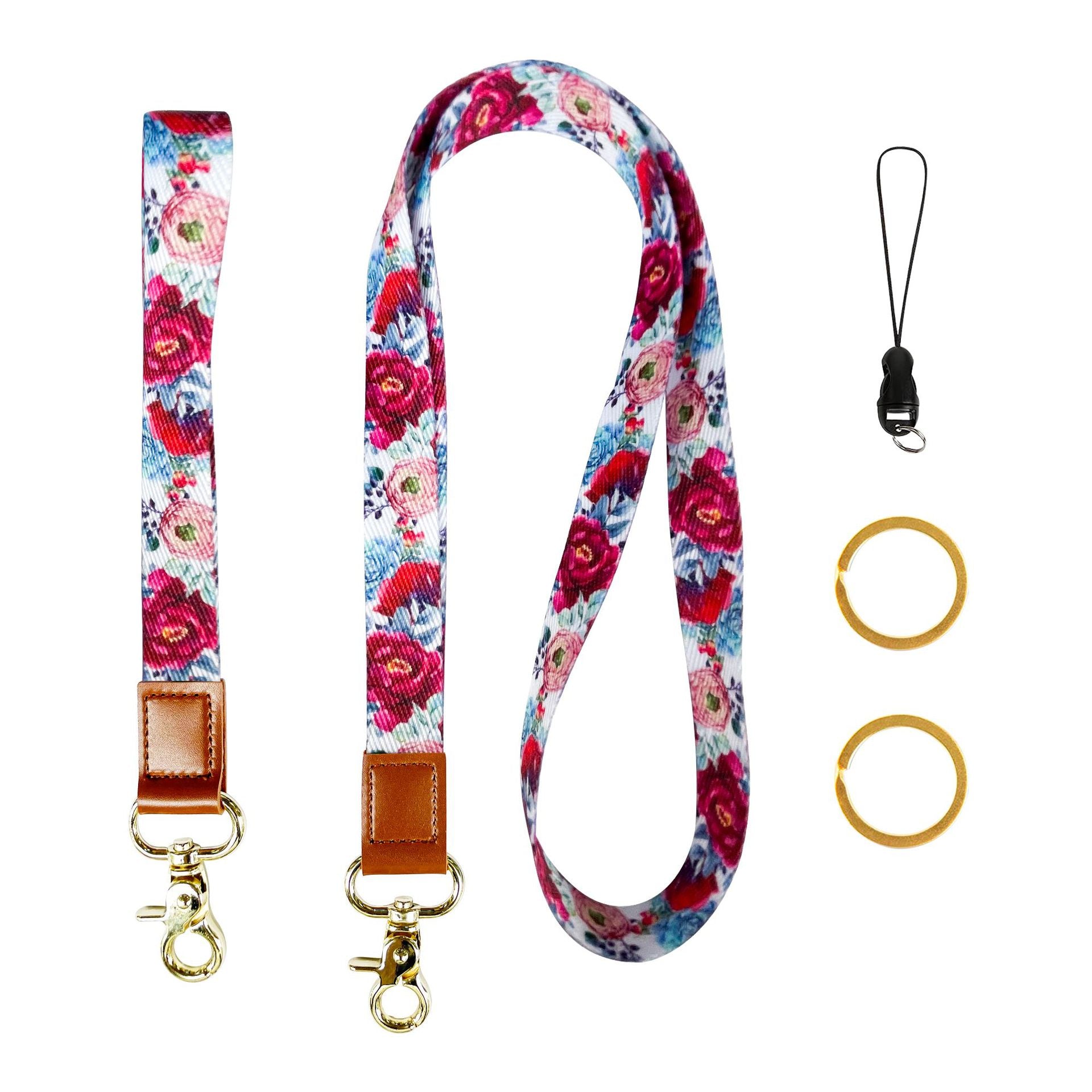 Wholesale Polyester Leopard Lanyard Keychain